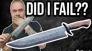 Making a 10" Mosaic Damascus Bowie Knife!!