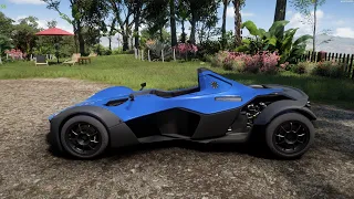 Forza Horizon 5 . Bac Mono 2014 . Car Show Speed Jump Crash Test Drive . 4K 60fps.