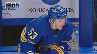 Brandon Tanev and Jeff Skinner Bench Exchange  |  Seattle Kraken vs Buffalo Sabres 11/29/21