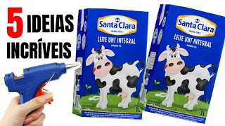 5 IDEIAS INCRÍVEIS FEITAS COM CAIXA LEITE!🐮🥛🐄 SHOW DE ARTESANATO