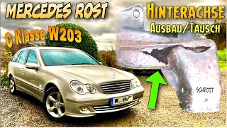 Mercedes C Klasse Hinterachse durchgerostet Ausbau und Reparatur Austausch Fahrwerks-Federn W203