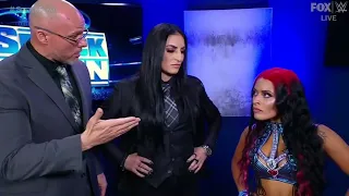 Zelina Vega, Adam Pearce & Sonya Deville Backstage