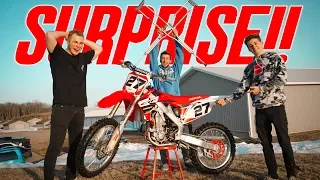 SURPRISING BEST FRIEND WITH NEW DIRTBIKE!!