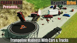 BeamNG Drive - Trampoline Madness With Cars & Trucks
