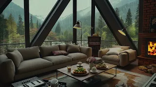 Cozy Cabin Ambience with Smooth Jazz Piano - Relaxing Instrumental Music for Studying & Working