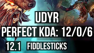 UDYR vs FIDDLESTICKS (JNG) | 12/0/6, 2.5M mastery, Legendary, 300+ games | BR Diamond | 12.1