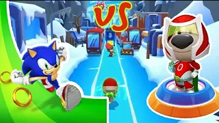 Talking Tom Hero Dash vs Sonic Dash ♡ Ben Dash vs Sonic Dash
