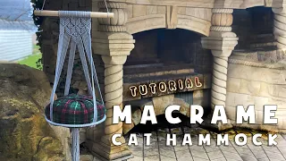 Macrame Hanging Bed Holder for Cats / Macrame Cat Hammock1