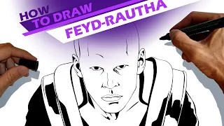 Austin Butler, Feyd-Rautha from the film Dune part 2 - How to draw