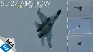 SU 27 Flat Airshow Virtual Ukrainian Demo- DCS Airshow Cam