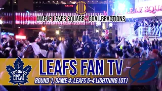 4-1 COMEBACK LIGHTS UP MAPLE LEAFS SQUARE | Leafs Fan Goal Reactions | TOR 5-4 TB (OT) | LeafsFanTV