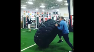 JJ Watt lifting 1000 pound tire 30 times