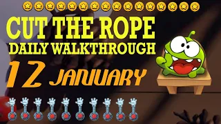Cut The Rope Daily January 12 | #walkthrough  | #10stars | #solution