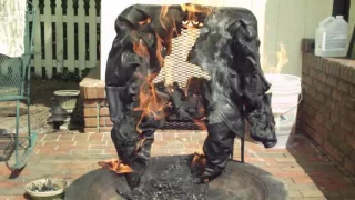 Burning a lambskin jacket