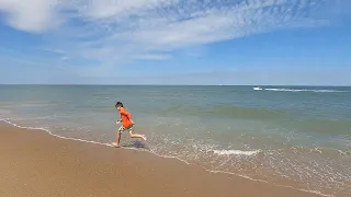 Sand, ocean and waves at Rehoboth Beach, Delaware on Monday, June 20, 2022