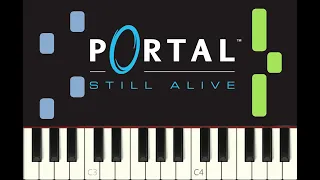 piano tutorial "STILL ALIVE" from Portal video game, 2007, Ellen McLain, with free sheet music