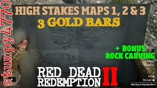 Red Dead Redemption 2: High Stakes Maps 1, 2 & 3. Bonus Rock Carving Location.