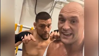 Tyson Fury training with Nick Diaz in the gym