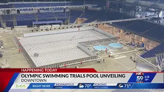 The moments leading up to Wednesday's Olympic Swimming Trials pool unveiling