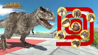 V-TREX (New Comer) vs ALL UNITS DINOSAURS - Animal Revolt Battle Simulator