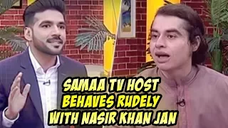 Samaa TV host Behaves rudely with Nasir Khan Jan