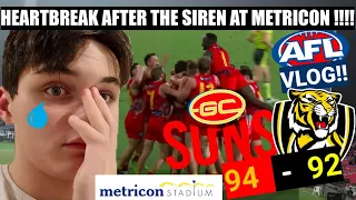 SUNS WIN AFTER THE SIREN!!! Richmond vs Gold Coast METRICON STADIUM VLOG 2022 ( HEART BREAKING!! )