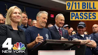 Jon Stewart Reacts After 9/11 Compensation Fund Bill Passes Senate | NBC New York