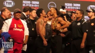 Manny Pacquiao & Keith Thurman Weigh In & FINAL FACE OFF from MGM Grand