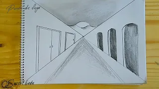 Punto de fuga.Dibujo facil- Cómo dibujar con 1 punto de fuga Dibujo Facil de ciudad con perspectiva.