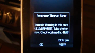 Extreme Tornado Warning EAS Alert On Boost Mobile Cell Phone