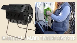 FINALLY Setting Up My Composting System! 🍂🌿 :: IM4000 Dual Chamber Tumbling Composter