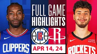 Los Angeles Clippers Vs Houston Rockets Full Game Qtr APR 14,2024| NBA Season