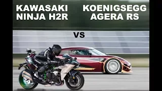 Kawasaki Ninja H2R vs Koenigsegg Agera RS-comparison