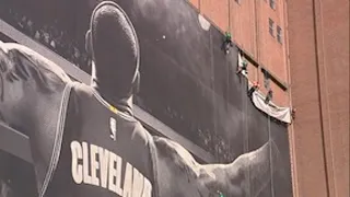 LeBron James Banner Comes Down in Cleveland