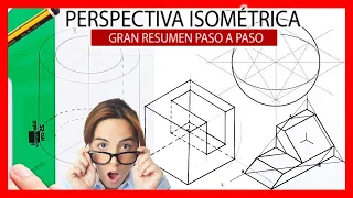 PERSPECTIVA ISOMÉTRICA 😎 Mega resumen 😵 ejes | circunferencia | cilindro | esfera | cortes y más...