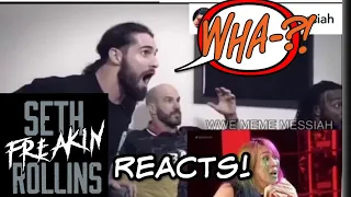 Seth Rollin's (real time) reaction to Becky Lynch's Pregnancy announcement.