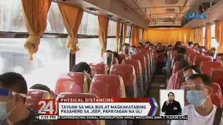 24 Oras: Tayuan sa mga bus at magkakatabing pasahero sa jeep, papayagan na uli