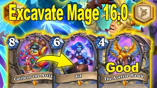 MY NEW Excavate Mage 16.0 With The NEW Legendary Minion At Showdown in the Badlands | Hearthstone