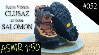 #052 Resolado de botas de montaña Salomon con suelas Vibram Clusaz cramponable. ASMR 1:50