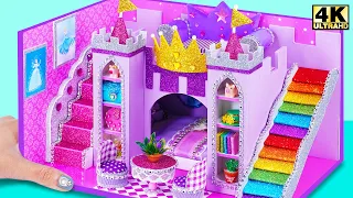 Building Cinderella's Castle 🏰 with Amazing Purple Bedroom, Living Room from Cardboard for Hamster