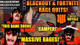 DrDisrespect RAGE QUITS Fortnite & Blackout BACK TO BACK! -Triple Threat Challenge! (Timestamped)