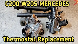 2015 C200 Mercedes W205 2.0L thermostat replacement