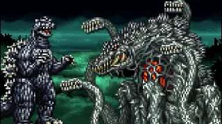 Godzilla (SNES) All Bosses (No Damage)