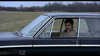 Le Cercle Rouge (1970) by Jean-Pierre Melville, Clip: Delon and Vogel (with gun) face off in a field