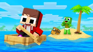 Baby JJ Trapped Baby Mikey on a DESERTED ISLAND in Minecraft (Maizen)