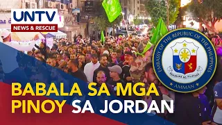 Filipino Community sa Jordan, pina-iiwas sa mga lugar ng demonstrasyon