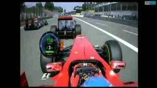 Alonso Monza 2011. RACE START. BBC F1. ITALY