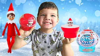 ELF on the shelf brings CALEB SECRET SNOW PRIZE SURPRISE TOY! CHRISTMAS PRETEND PLAY!