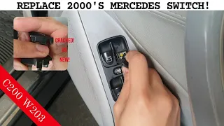 REPLACING CRACKED 2000's MERCEDES WINDOW SWITCH (Button) w203 w211 etc. (c180, c200, c230, e200 etc)