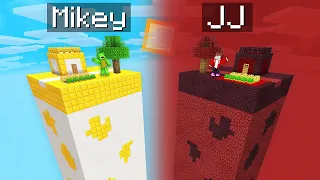 Mikey GOD Chunk vs JJ DEMON Chunk Survival Battle in Minecraft (Maizen)